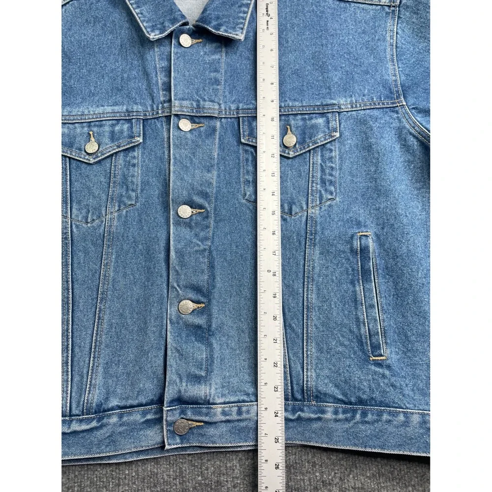 Warner Bros Denim Jacket Mens XL Blue Looney Tunes Embroidered Vintage Trucker